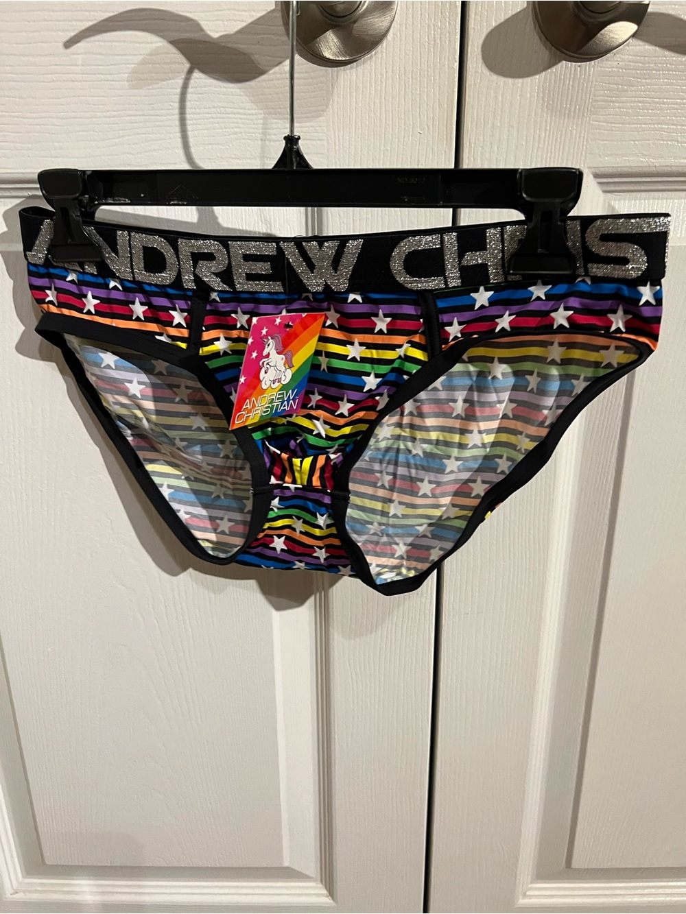 Andrew Christian Rainbow Star Striped Briefs